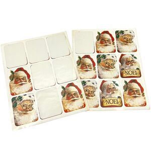 Vintage Stickers Gibson Santa Claus Noel Saint Nick Christmas Winter 1990s